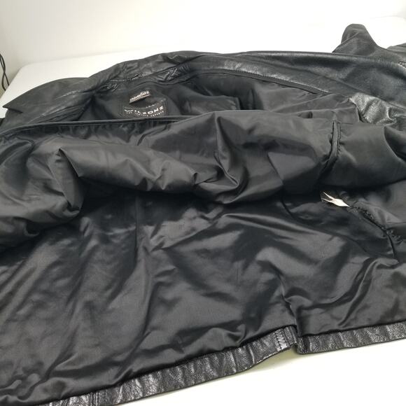 Wilsons Black Leather Coat Jacket Thinsulate Removeable Liner Vintage Medium - Picture 5 of 8